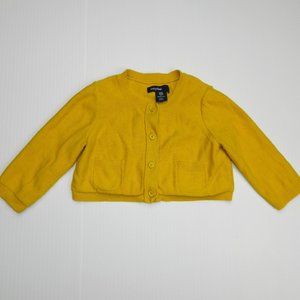 Baby Gap Girls 3-6 Months Yellow Cardigan Sweater